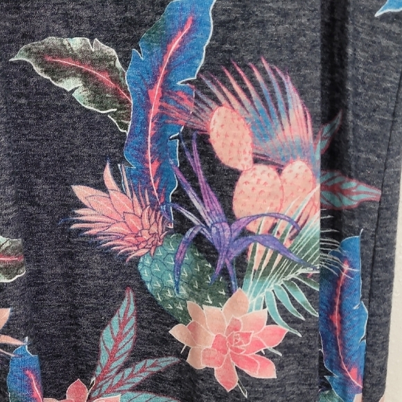 GAP Floral Ruffle Dress Size S Linen Hawaiian Short Sleeve Summer Casual - Picture 5 of 11